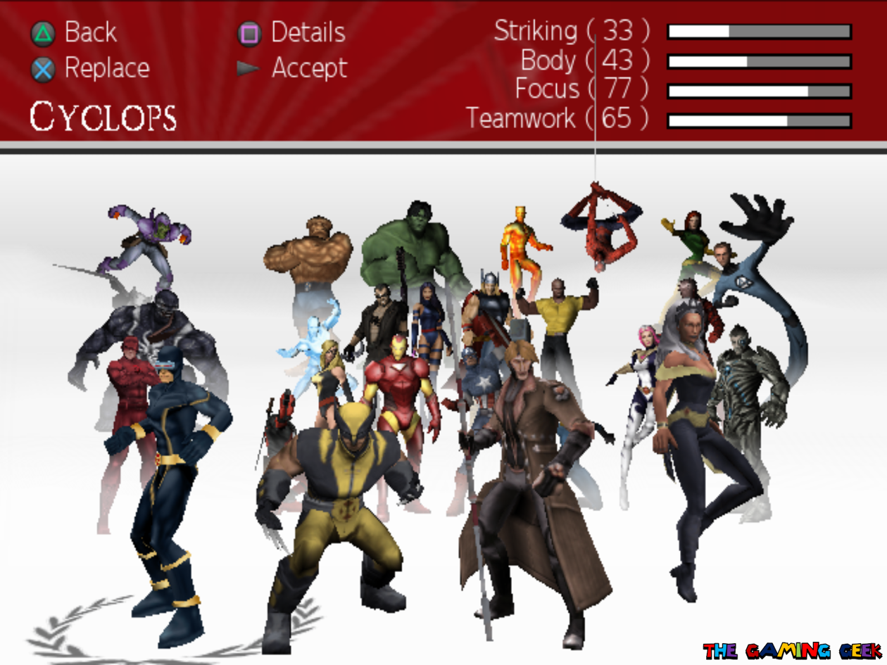 ultimate alliance 2 - full roster